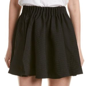 Blush Noir Crocodile Print A-Line Skirt